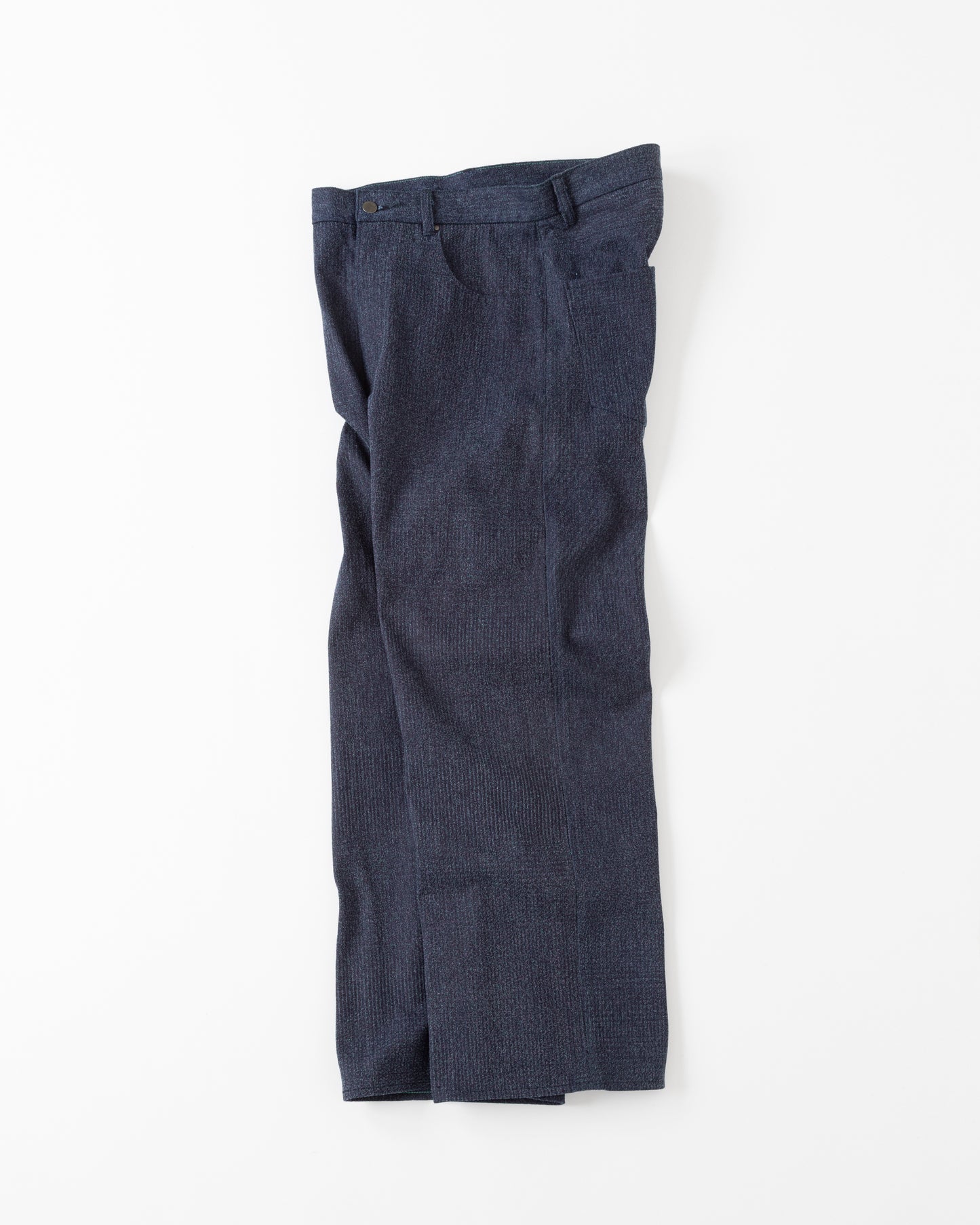 DENIM CURVY LEG TROUSER - 12.5oz Rainbow Denim +Needles Punch-