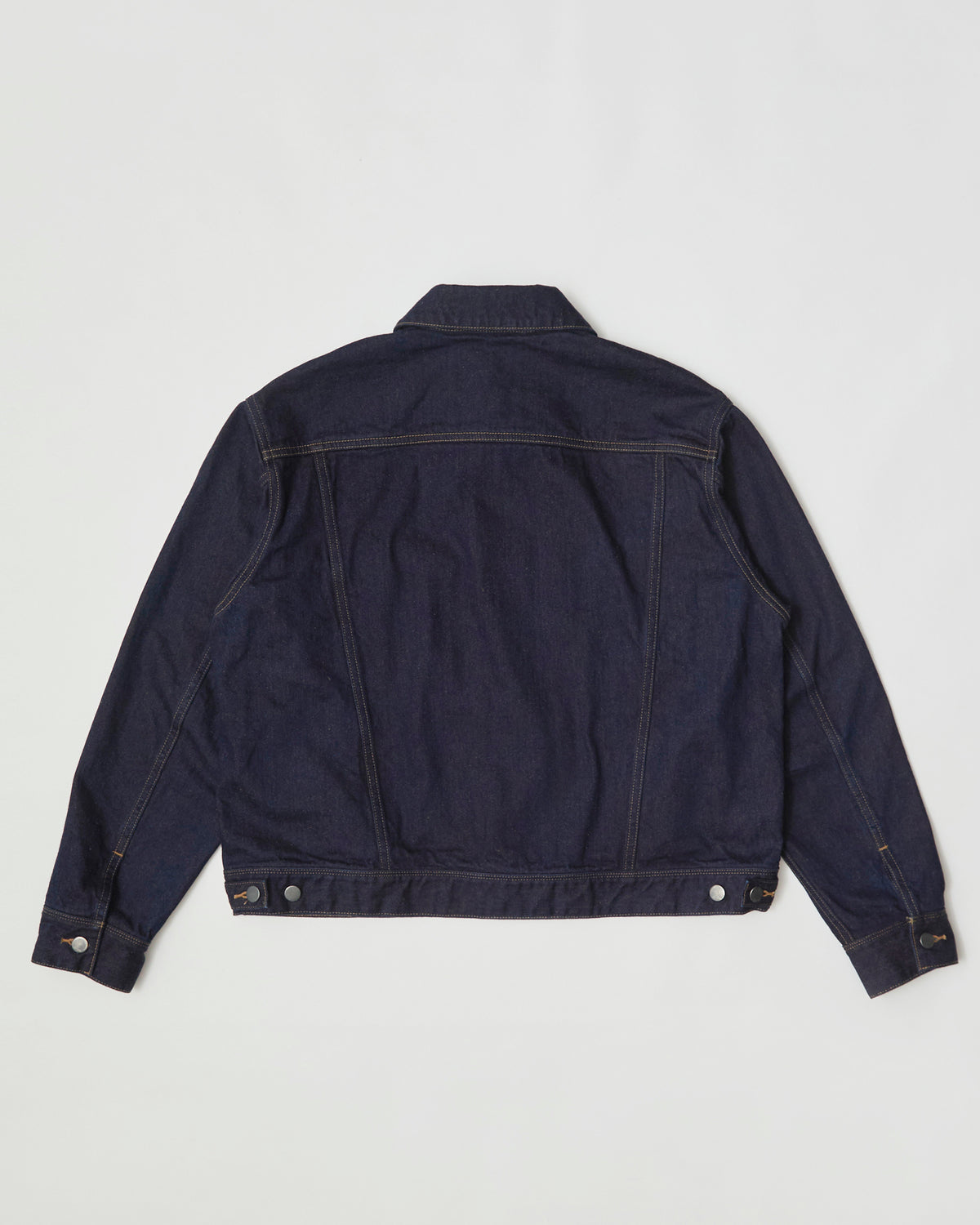 TRUCKER JACKET- Kakishibu Silk Nep Denim-