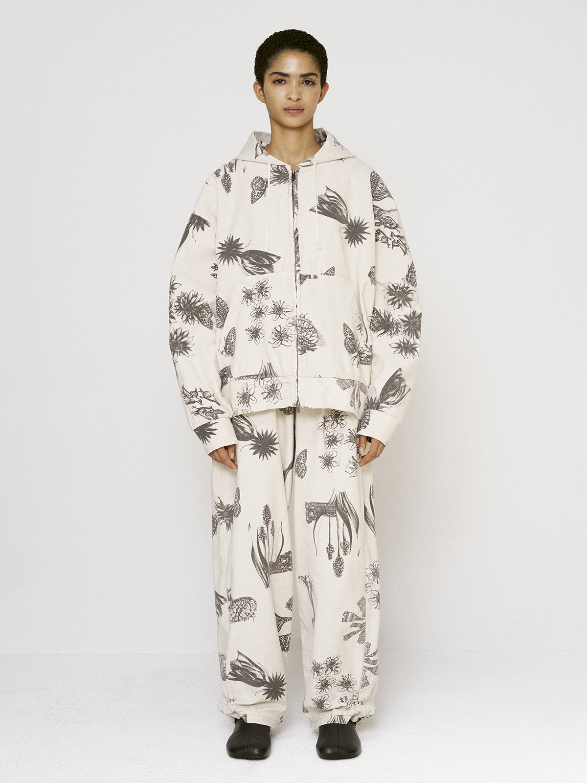 EASY PANTS - Drawing Print Doble Cloth -