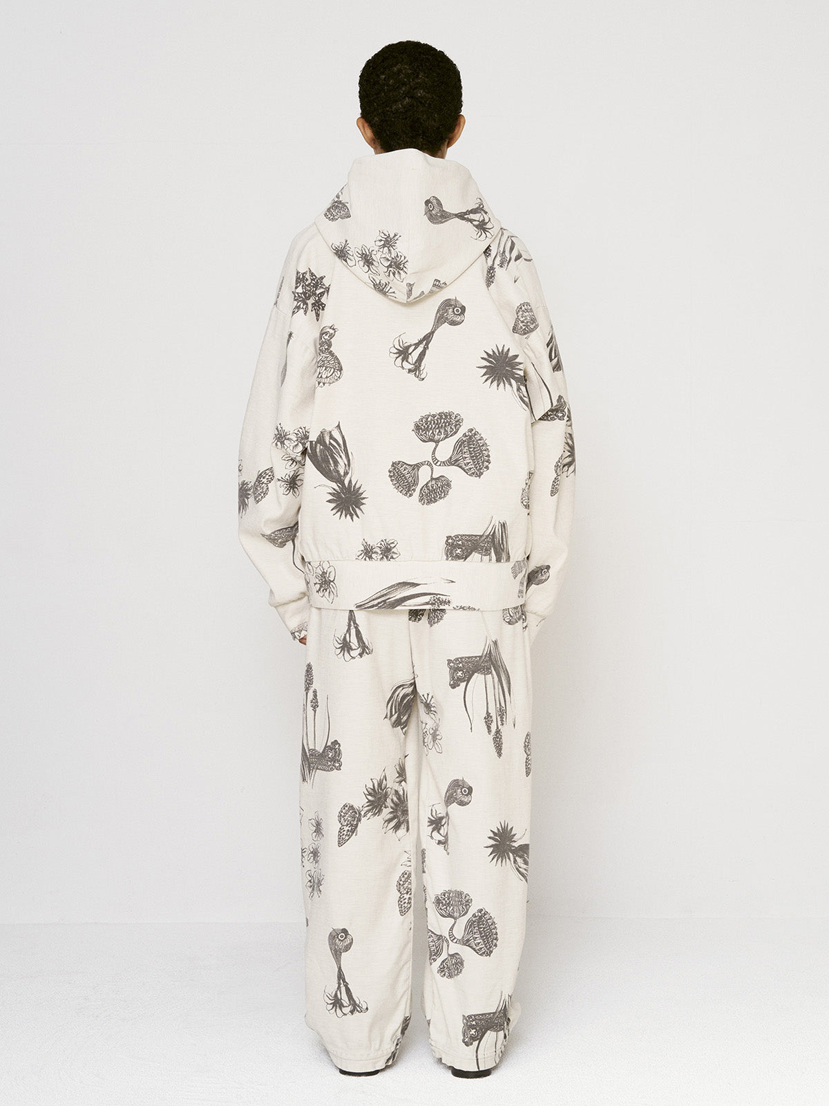 EASY PANTS - Drawing Print Doble Cloth -