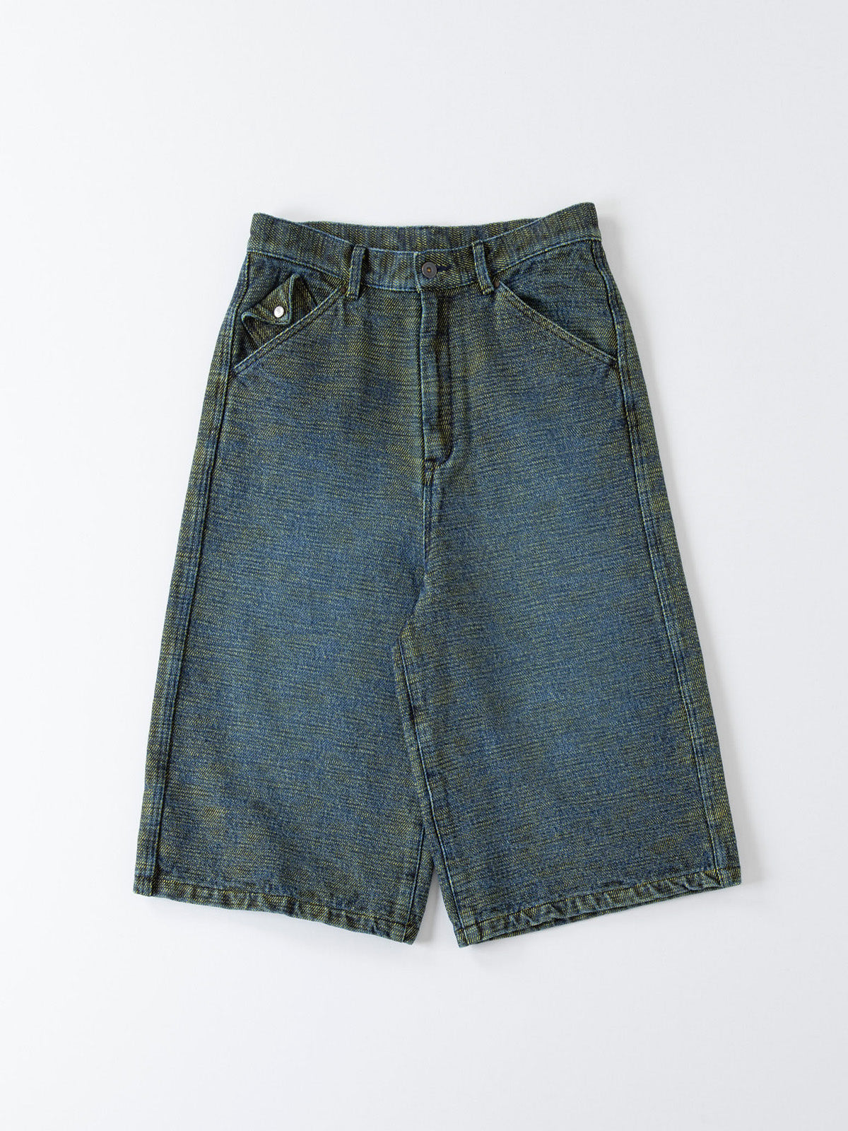 BAGGY CROPPED PANTS - Super Big  Slub FAB -