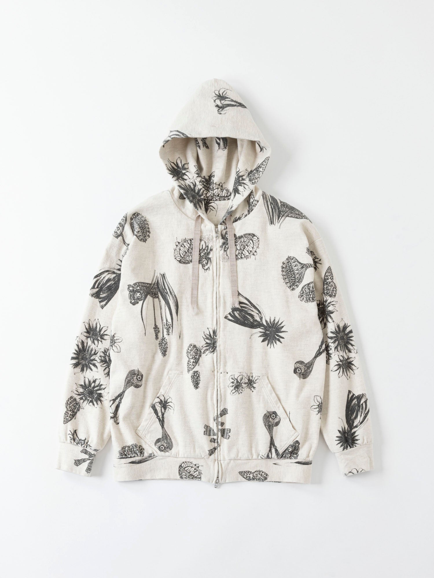 ZIP UP HOODED - Drawing Sumi Print Doble + Needle -