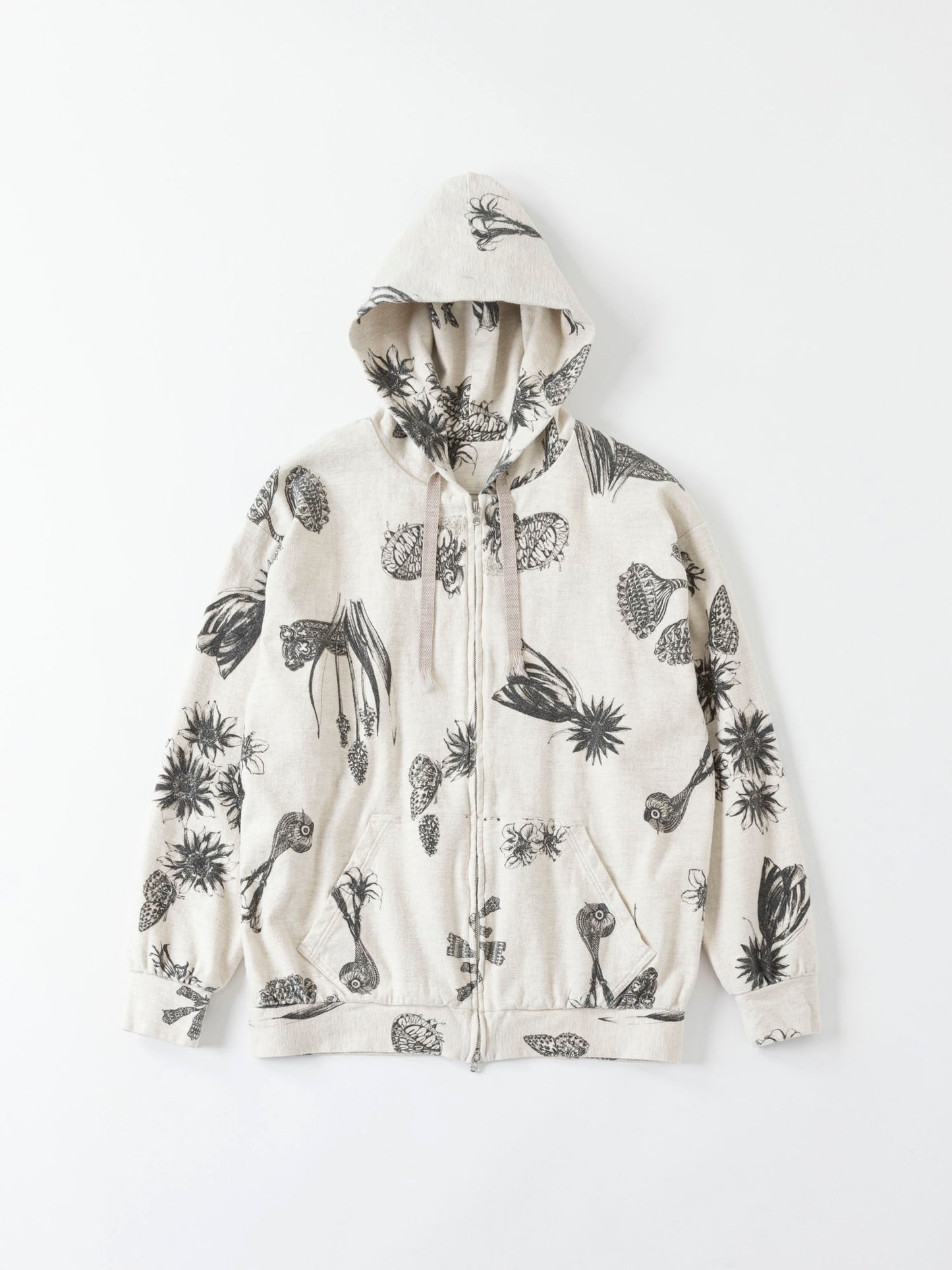 ZIP UP HOODED - Drawing Sumi Print Doble + Needle -