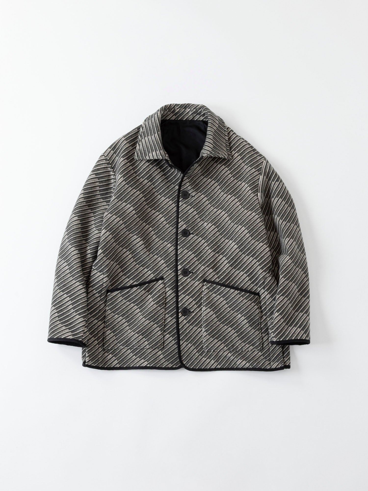 WAVE PATTERN JACKET - Drawing Sumi Indigo Print -