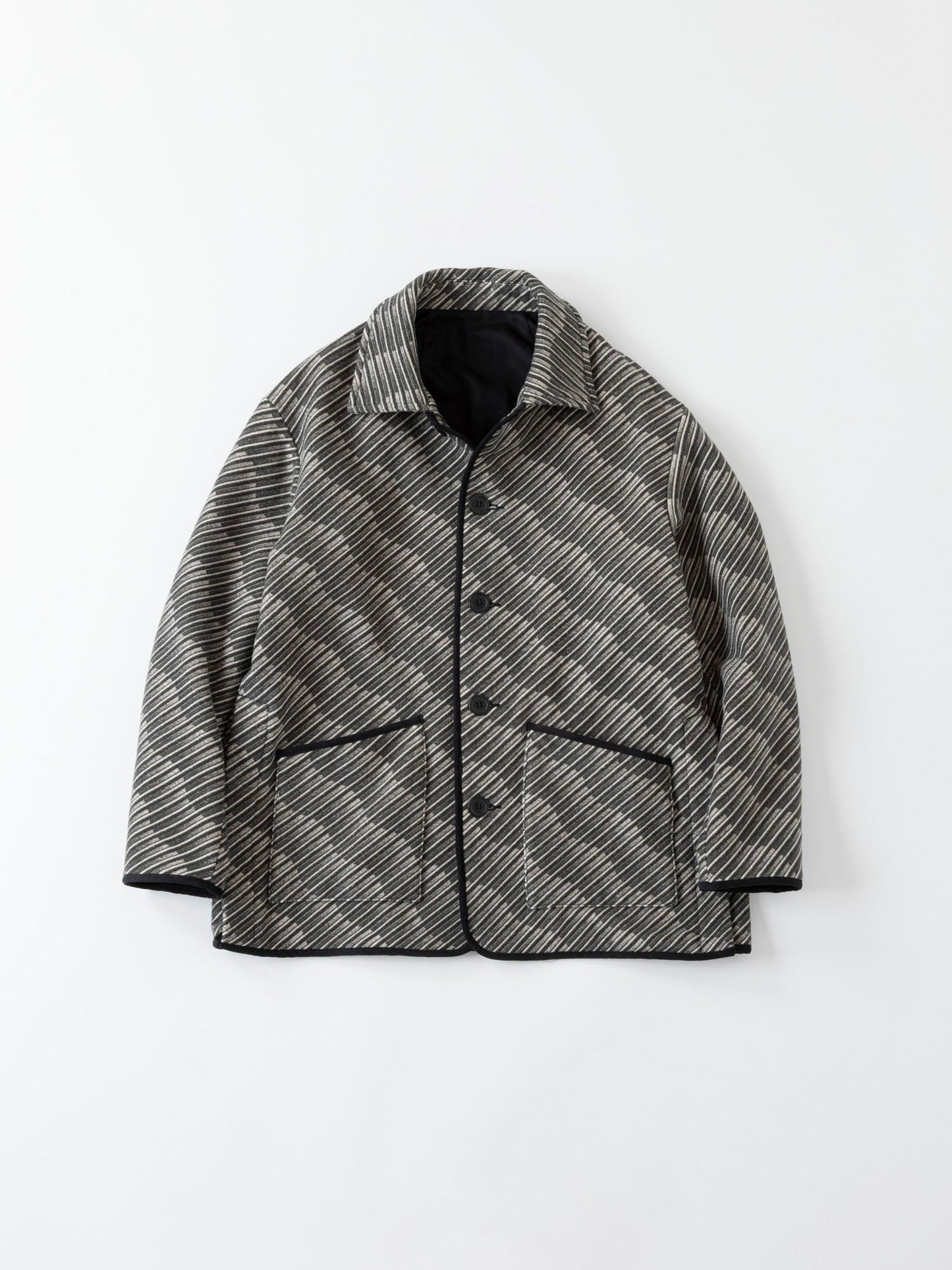 WAVE PATTERN JACKET - Drawing Sumi Indigo Print -