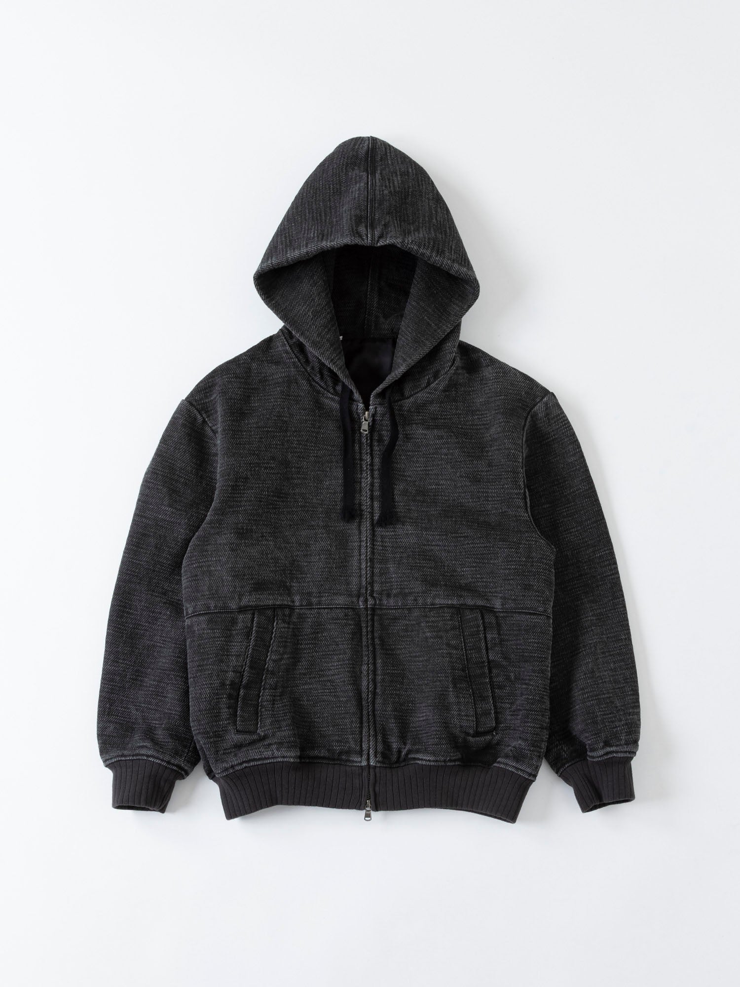 RIB HOODED - Super Big Slub FAB + Pigment Print -