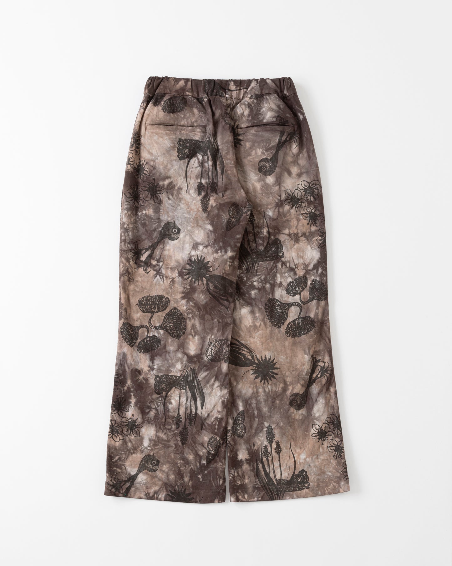 BAGGY EASY PANTS - Drawing Sumi Print Doble＋Overdye -