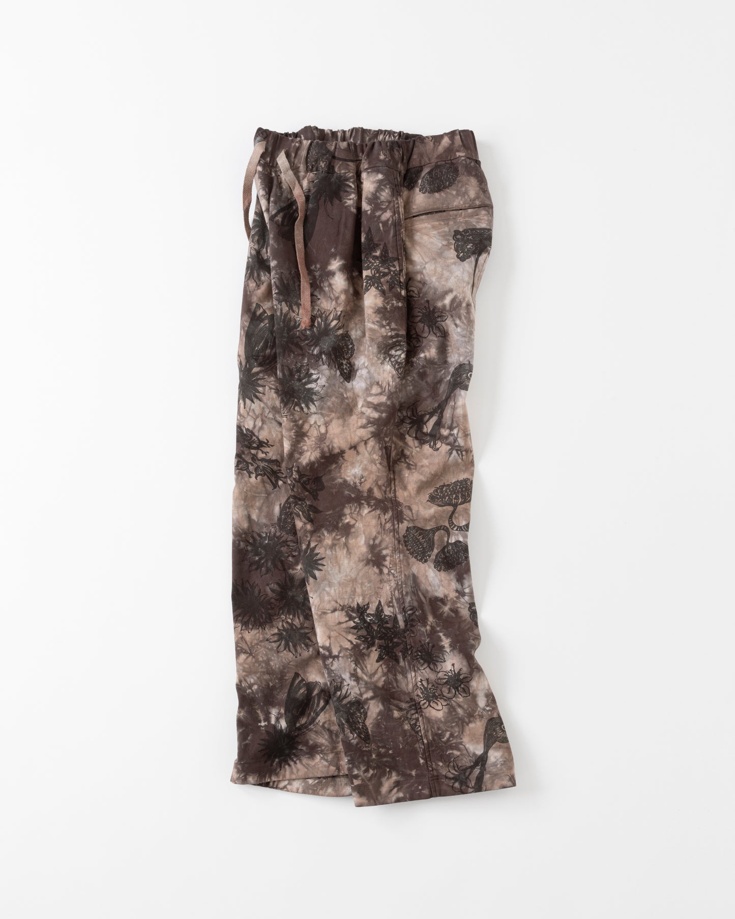BAGGY EASY PANTS - Drawing Sumi Print Doble＋Overdye -