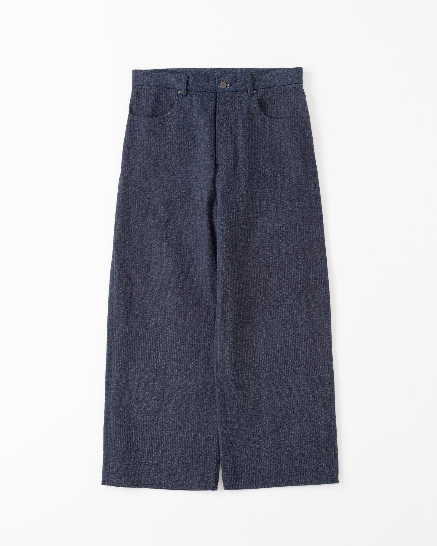 DENIM CURVY LEG TROUSER - 12.5oz Rainbow Denim ＋Needles Punch-