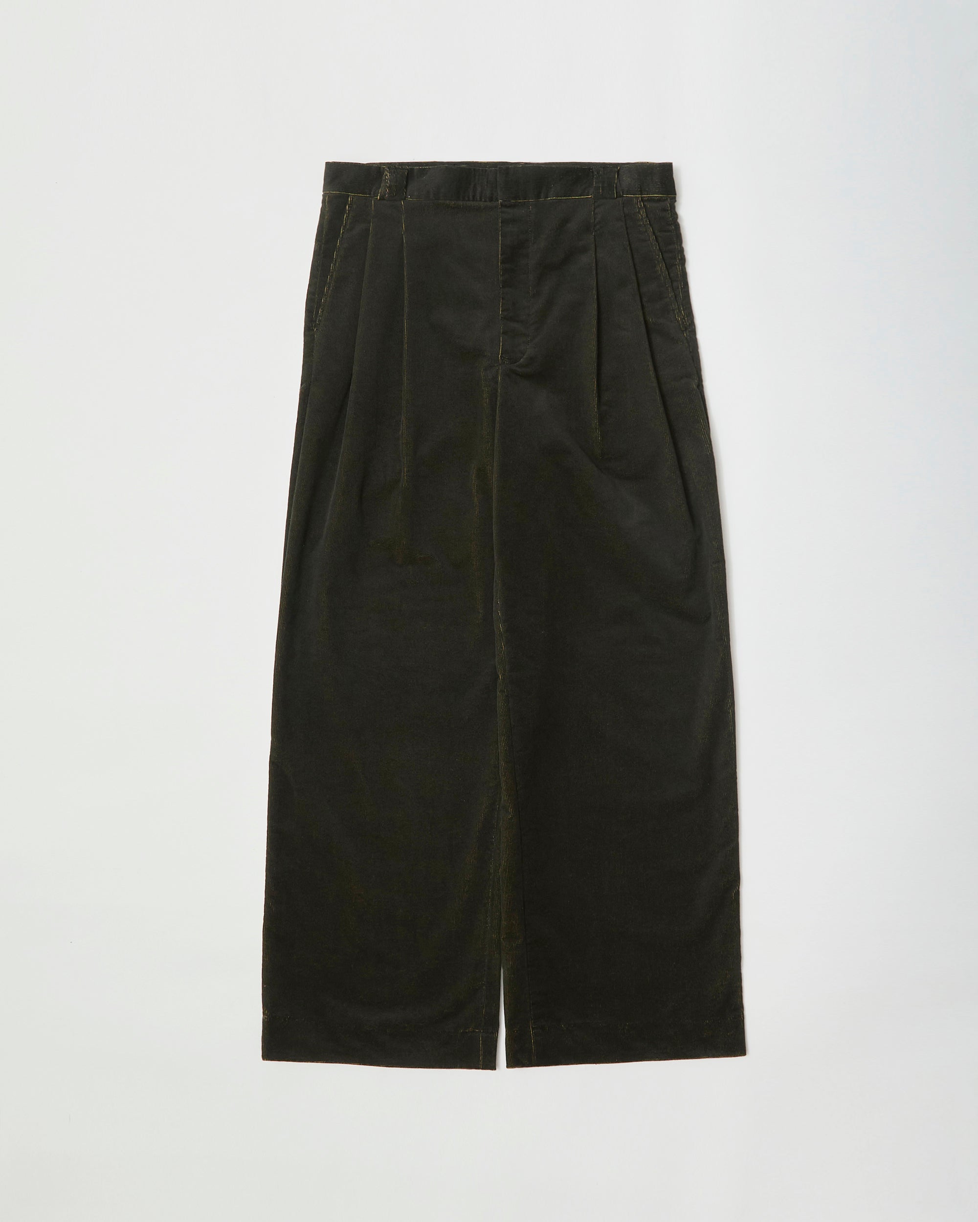 WIDE STRAIGHT TROUSER- Airy Corduroy Pigment Print -