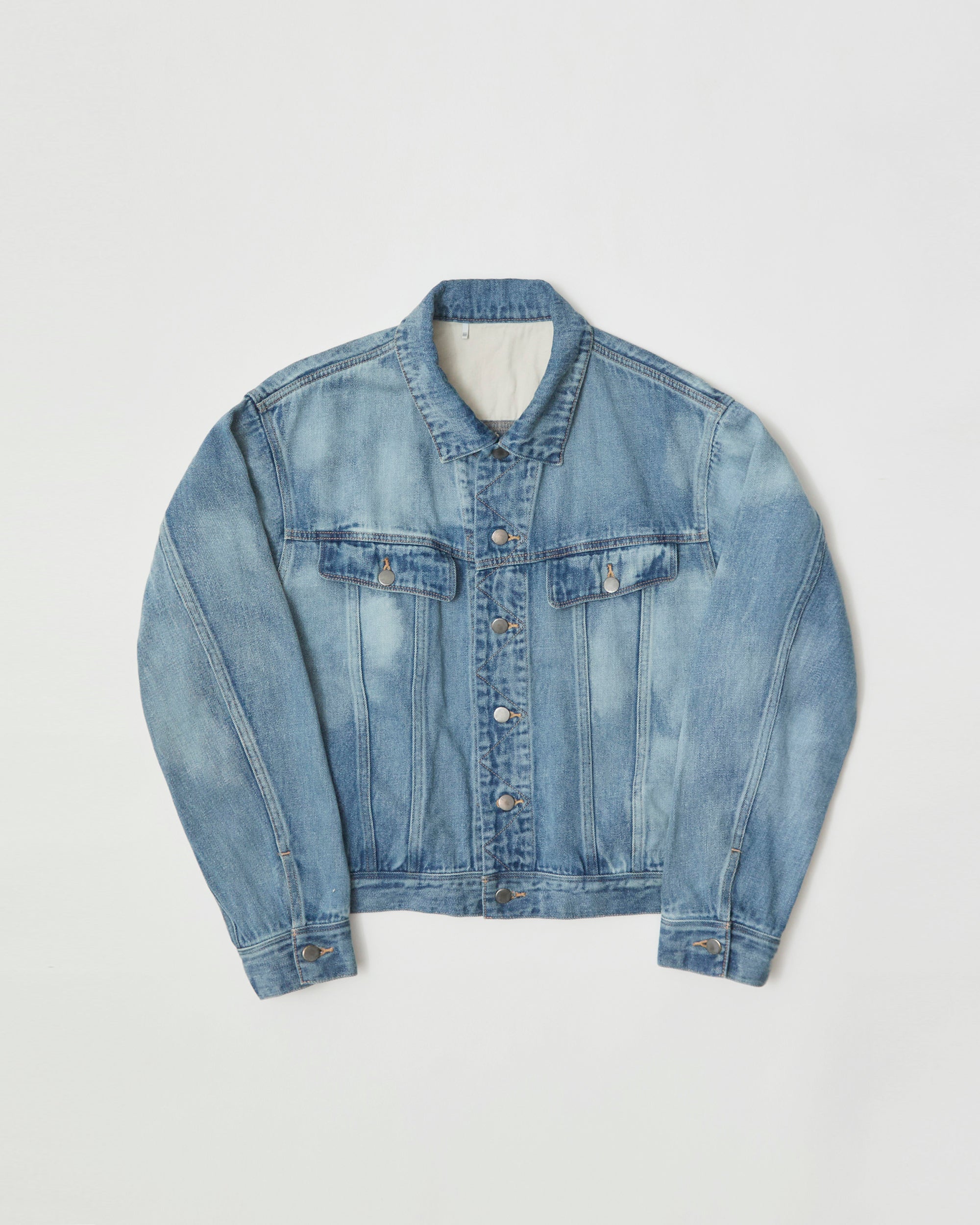 TRUCKER JACKET- Kakishibu Linen Denim-