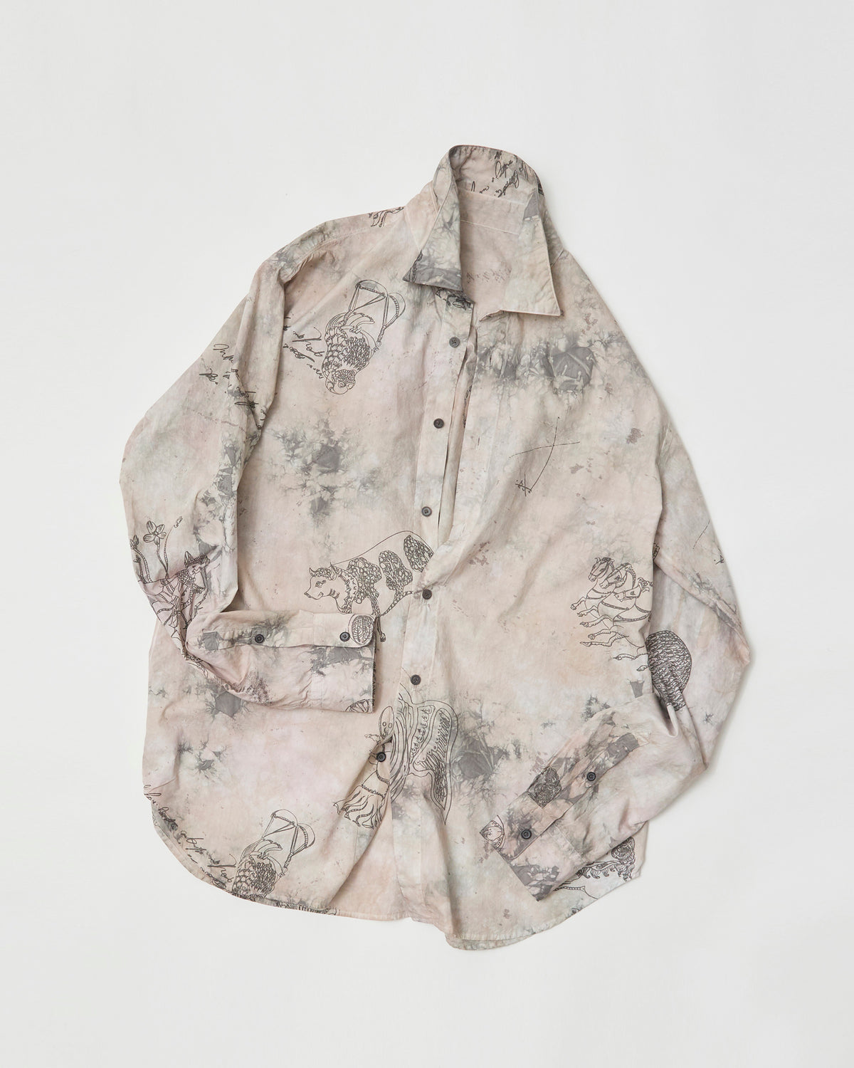 BROAD L/SHT - Hand Drawing SUMI Printing＋Overdye -